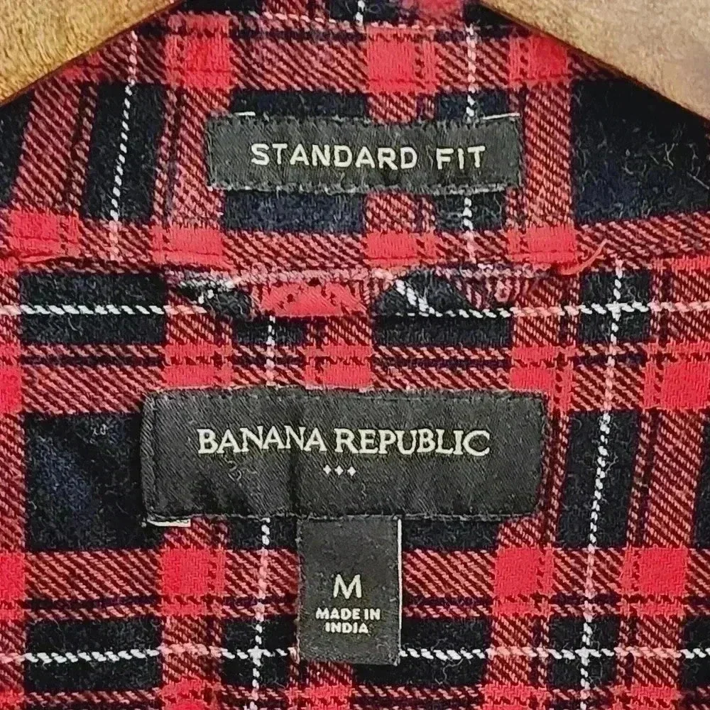 Banana Republic standard fit flannel button down men's shirt M